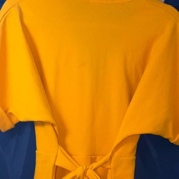 Boohoo Mustard Yellow Wrap Dress-us10 - Picture 9 of 11